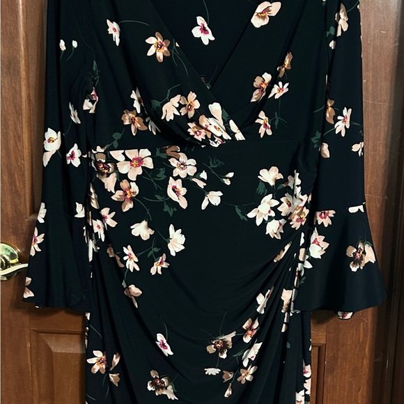 Lauren Ralph Lauren Floral Faux Wrap Dress Womens Size 14 - Picture 1 of 4